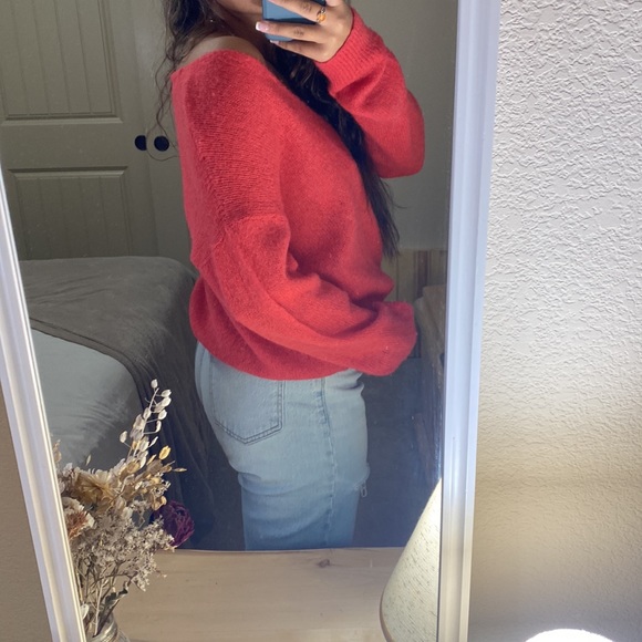 Free People Thin Red Sweater - Picture 2 of 6